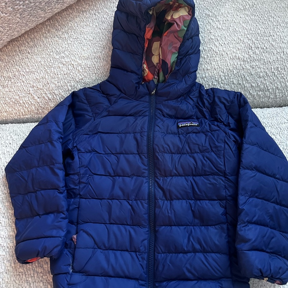 Patagonia Navy Quilted Jacket with Hood